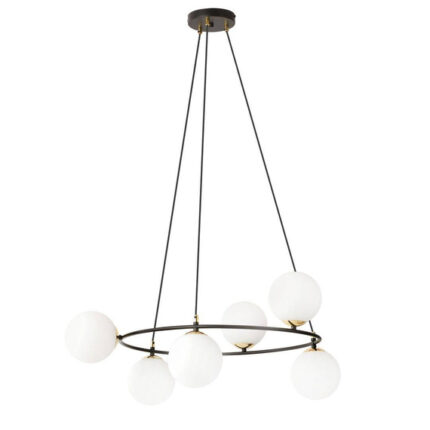 Висячая лампа AZURA 6 BL OPAL Black-Gold (1295/6) - Emibig