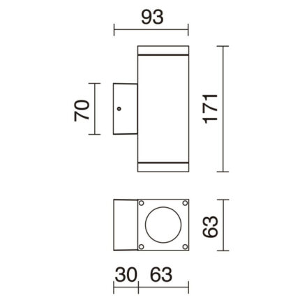 Наружная лампа 555D-G21X1A-01 Cub Novolux Up Down
