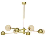 Brass Hanging Jupiter Lamp Moka 8-точечная янтарная лампа 1969 года — изображение 4