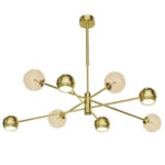 Brass Hanging Jupiter Lamp Moka 8-точечная янтарная лампа 1969 года — изображение 5