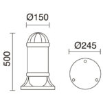 Novolux 272A-G05X1A-02 Sauro H500 Внешний стоячий фонарь — изображение 2
