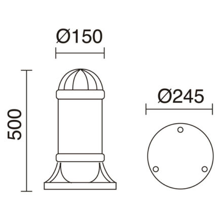 Novolux 272A-G05X1A-02 Sauro H500 Внешний стоячий фонарь
