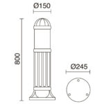 Novolux 272B-G05X1A-02 Sauro H800 Внешний стоячий фонарь — изображение 2