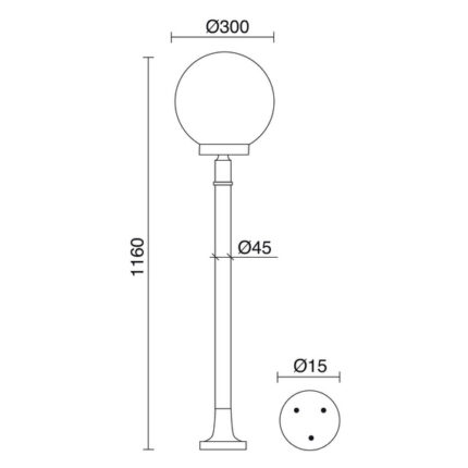 Novolux Globe 127K-G05X1A-02 Внешний стоячий фонарь