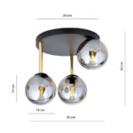 DOLCE Plafon 3 BL GRAFIT Black-Gold (1259/3) — изображение 5
