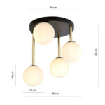 DOLCE Plafon 4 BL OPAL Black-Gold (1260/4) — изображение 5