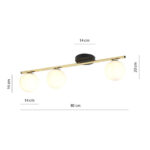 MONZA Plafon 3 BL OPAL Black-Gold (1252/3) — изображение 5