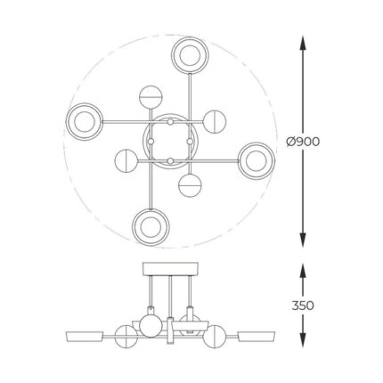 Plafon ZUMA LINE MX7170-8-3BGT Лара