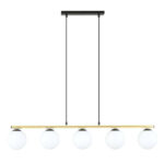 Висячая лампа ALLORA 5 BL OPAL Black-Gold (1254/5)