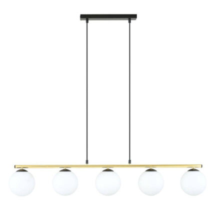 Висячая лампа ALLORA 5 BL OPAL Black-Gold (1254/5)