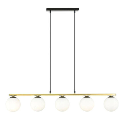 Висячая лампа ALLORA 5 BL OPAL Black-Gold (1254/5)