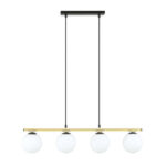 Висячая лампа ALORA 4 BL OPAL Black-Gold (1254/4) - Emibig