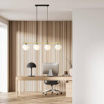 Висячая лампа ALORA 4 BL OPAL Black-Gold (1254/4) - Emibig — изображение 3