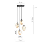 Висячая лампа ASTRAL 4 BL Honey PREMIUM Black (1267/4PREM) — изображение 5