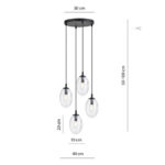 Висячая лампа ASTRAL 4 BL PREMIUM TRANSPARENT black (1265/4PREM) — изображение 5