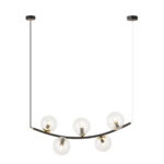 Висячая лампа RITZ 5 BL TRANSPARENT Black-Gold (1296/5)