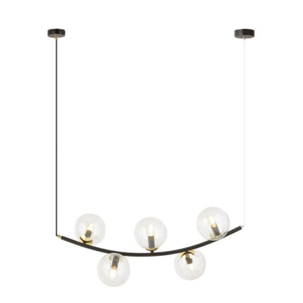 Висячая лампа RITZ 5 BL TRANSPARENT Black-Gold (1296/5)