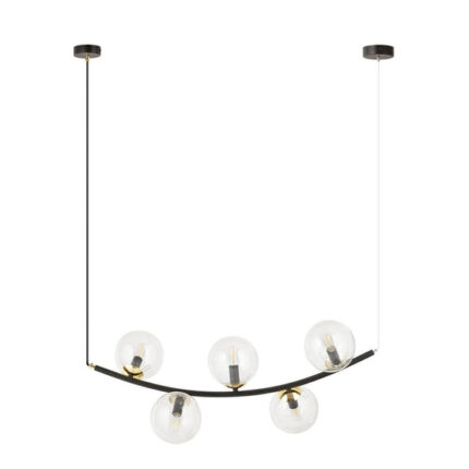 Висячая лампа RITZ 5 BL TRANSPARENT Black-Gold (1296/5)