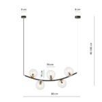 Висячая лампа RITZ 5 BL TRANSPARENT Black-Gold (1296/5) — изображение 3