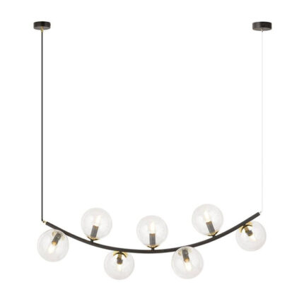 Висячая лампа RITZ 7 BL TRANSPARENT Black-Gold (1296/7)