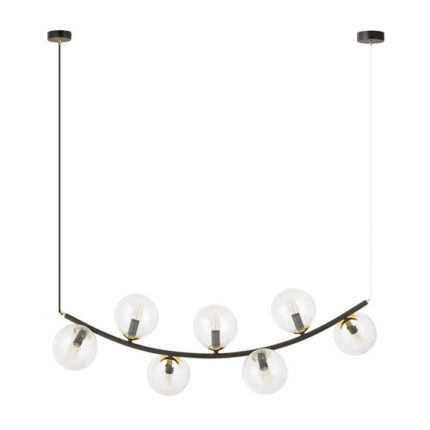 Висячая лампа RITZ 7 BL TRANSPARENT Black-Gold (1296/7)